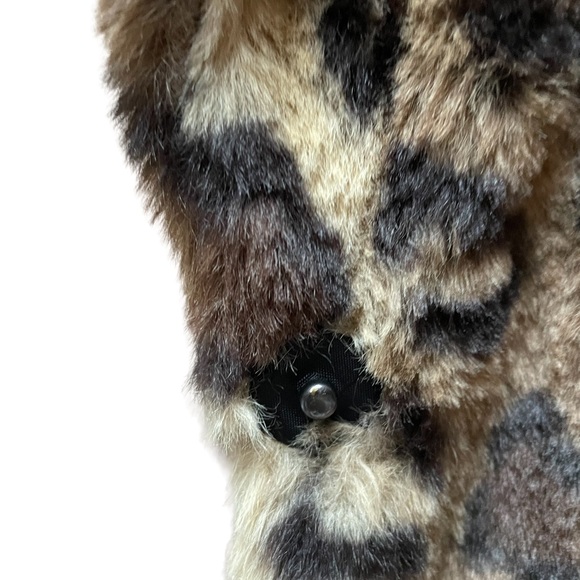 Cavalini Faux Fur Leopard Print Midi Coat Size Large - Picture 5 of 14